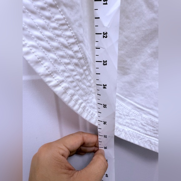 NWT Anthropologie Pilcro White Denim Button Up Sleeveless Dress Size 4 Ruched - Picture 12 of 14